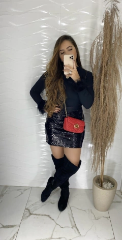 Saia Paetê - Dupla Face