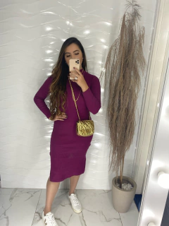 Vestido Canelado Ribana - Manga Longa - comprar online