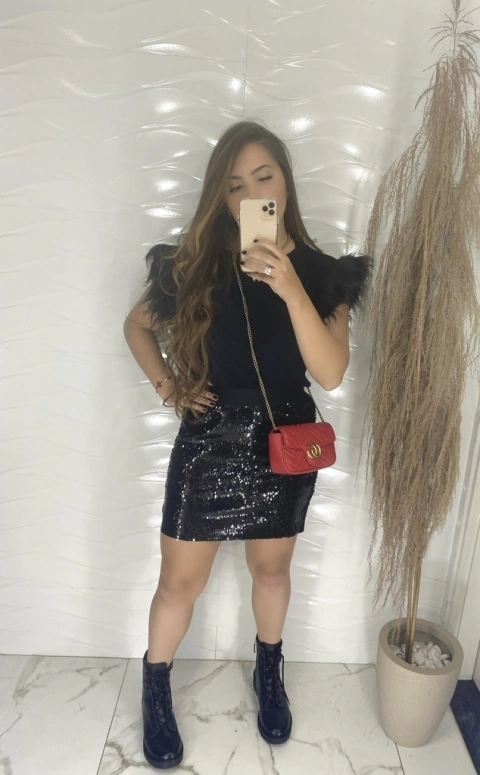 Vestido Plumas - Preto