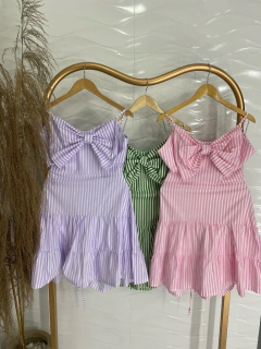 Vestido Laço- Listra