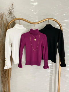 Blusa Manga L. Cacharrel Tricot - Botões