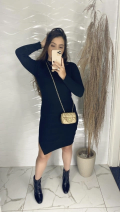 Vestido Tricot Modal - Fenda Lateral