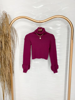 Tricot Manga Bufante- Fúcsia - comprar online