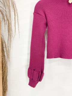 Tricot Manga Bufante- Fúcsia na internet
