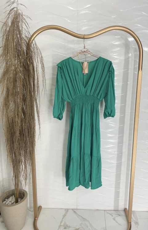 Vestido Babados - Verde Bandeira