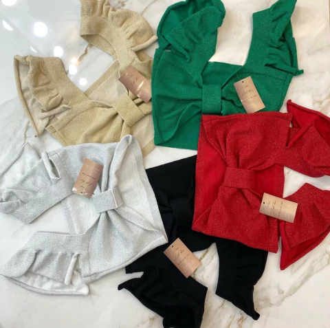 Cropped Laço Lurex - Tricot