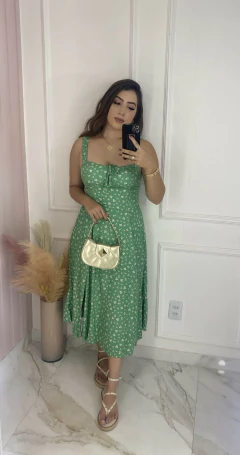 Vestido Fenda Midi Alcinha - Floral na internet