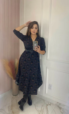 Vestido Estampado - Manga 3/4 - comprar online