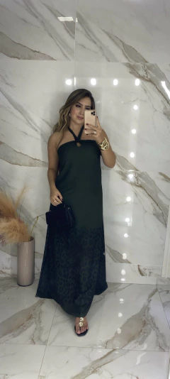 Vestido amarração - Animal Print na Barra - Vestorelli