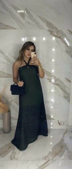 Vestido amarração - Animal Print na Barra na internet