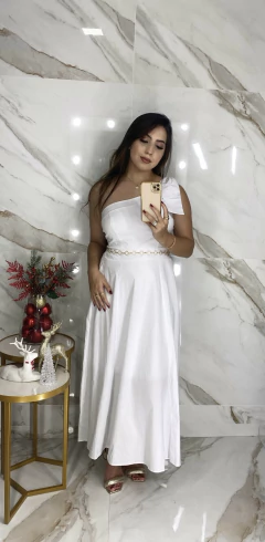 Vestido Tricoline - Laço ombro - Vestorelli