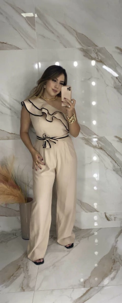 Macacão Babados c/ faixa - bicolor - loja online