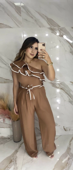 Macacão Babados c/ faixa - bicolor - Vestorelli