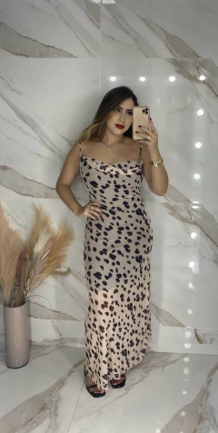 Vestido Tule Cow Print - Decote degagê - loja online