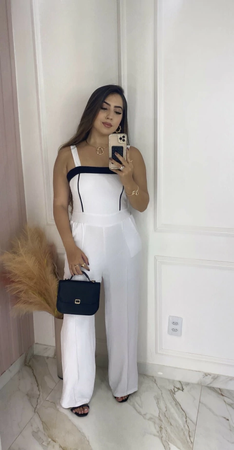 Macacão Bicolor - Preto e Branco Duna