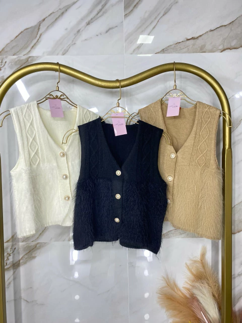 Colete Blair - Tricot importado com pelúcia