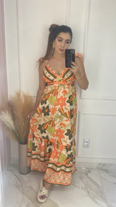 Vestido Alça Babados - Estampado na internet