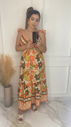 Imagem do Vestido Alça Babados - Estampado