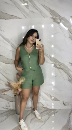 Conjunto Short e Colete Marrant - Botões Dourados na internet