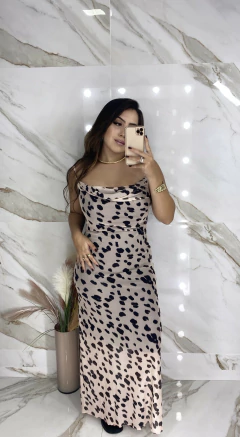 Vestido Tule Cow Print - Decote degagê - comprar online