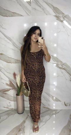 Imagem do Vestido Tule Animal Print - Decote reto