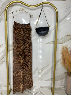 Vestido Tule Animal Print - Decote reto - comprar online