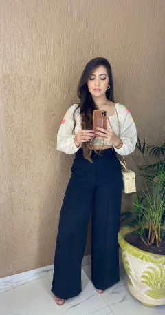 Cropped M.Longa Lastex - Bordado - Vestorelli