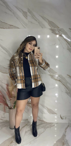 Jaqueta Flanelada Xadrez- Marrom na internet