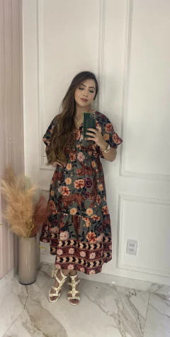 Vestido Estampado - Crepe