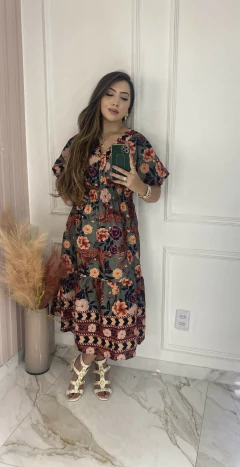 Vestido Estampado - Crepe - comprar online