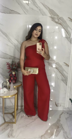 Macacão Luxo Laço Ombro - Alfaiataria