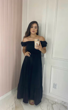 Vestido Longo Manguinha - Preto - comprar online