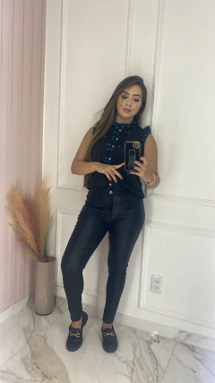 Blusa Florzinha Bordada - Tricoline - Vestorelli