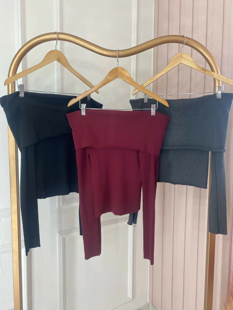 Blusa Canelada Ombro a Ombro