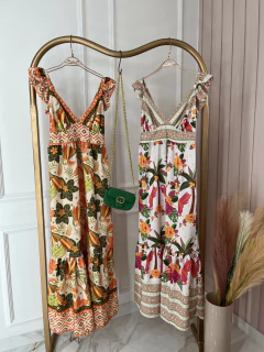 Vestido Alça Babados - Estampado