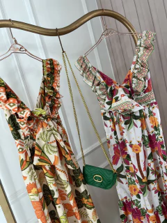 Vestido Alça Babados - Estampado - comprar online