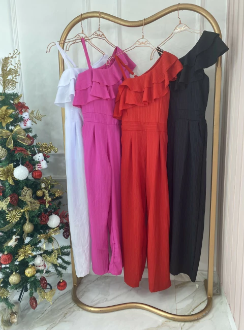 Macacão Nula Manga - Babados