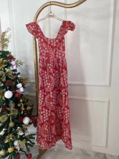 Vestido Lease Babados - Vermelho - comprar online