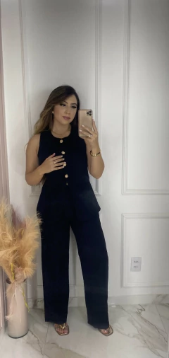 Conjunto Elegance - Colete alongado + Calça Pantalona - Alfaiataria Importada na internet