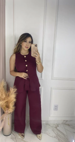 Conjunto Elegance - Colete alongado + Calça Pantalona - Alfaiataria Importada na internet