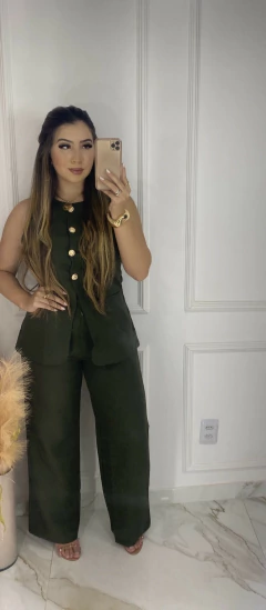 Conjunto Elegance - Colete alongado + Calça Pantalona - Alfaiataria Importada