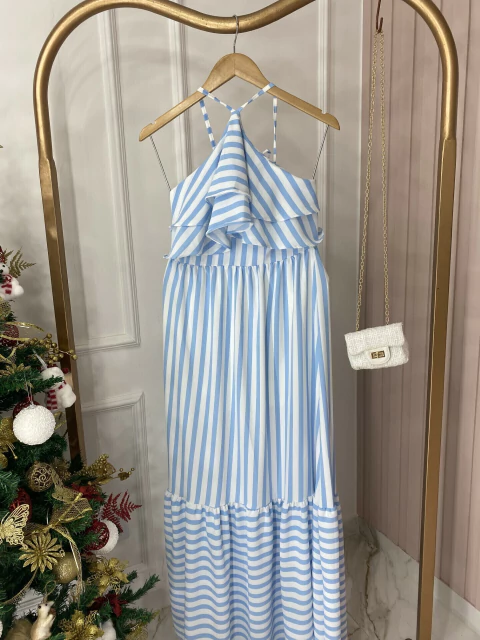 Vestido Malibu - Listras Azul