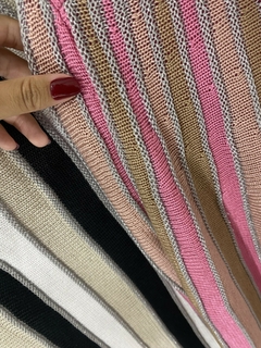 Vestido Tricot Aberto - Listras - Vestorelli