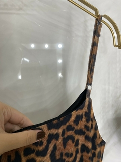 Vestido Tule Animal Print - Decote reto - loja online