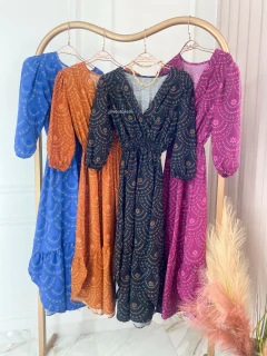 Vestido Estampado - Manga 3/4