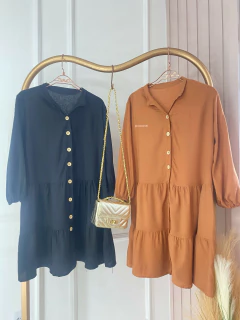 Vestido Blair Bata - Botões Linho