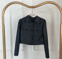 Jaqueta Cropped Courino - Manga Princesa