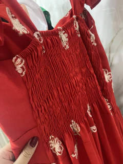 Vestido Bordado Crochê