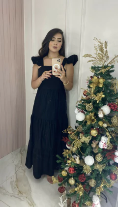 Vestido Alça Babado - Tricoline