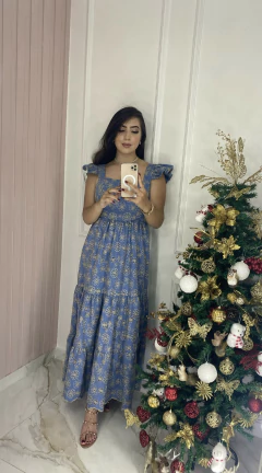 Vestido Jeans - Bordado Lease - Vestorelli